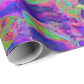 抽象芸術青紫色 |レトロファンキー| ラッピングペーパー (ロールコーナー)