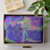 抽象芸術青紫色 |レトロファンキー| 薄葉紙 (ギフト)