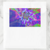 抽象芸術青紫色 |レトロファンキー| 長方形シール (バッグ)