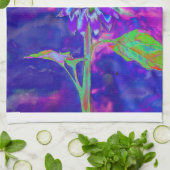 抽象芸術青紫陽花 |レトロファンキーおもしろい キッチンタオル (折り畳み)