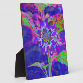 抽象芸術青紫陽花 |レトロファンキーおもしろい フォトプラーク (側面)