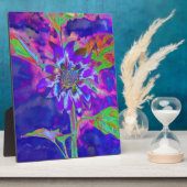 抽象芸術青紫陽花 |レトロファンキーおもしろい フォトプラーク (側面)