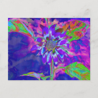 抽象芸術青紫陽花 |レトロファンキーおもしろい ポストカード