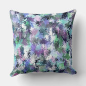 抽象芸術青絵を描（ばちゃばちゃ）跳ねる クッション (裏面)