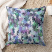 抽象芸術青絵を描（ばちゃばちゃ）跳ねる クッション (ブランケット)