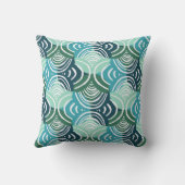 抽象芸術青緑の幾何学的パターン クッション (裏面)