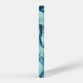 抽象芸術青色モダンデザイン iPhoneケース (右側面)