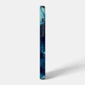 抽象芸術青色モダンデザイン iPhoneケース (左側面)