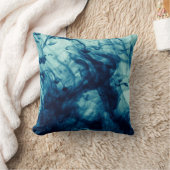抽象芸術青色液体煙パターン背景 クッション (ブランケット)