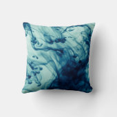 抽象芸術青色液体煙パターン背景 クッション (裏面)