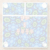 抽象芸術青花柄 ガラスコースター (裏面)