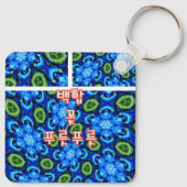 抽象芸術青花柄 キーホルダー (裏面)