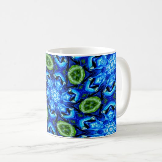 抽象芸術青花柄 コーヒーマグカップ (正面右)