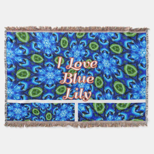 抽象芸術青花柄 スローブランケット (正面)