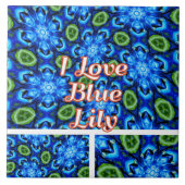 抽象芸術青花柄 タイル (正面)