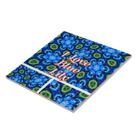 抽象芸術青花柄 タイル (側面)