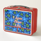 抽象芸術青花柄 メタルランチボックス (正面)