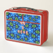 抽象芸術青花柄 メタルランチボックス (裏面)