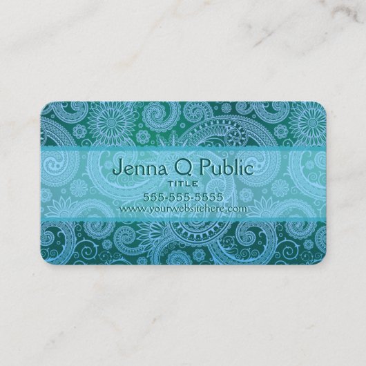 抽象芸術青花柄 名刺 (正面)