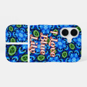 抽象芸術青花柄 iPhone 16ケース (裏面横)