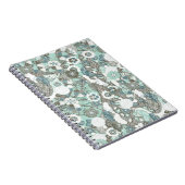 抽象芸術青茶色の花 ノートブック (右側)