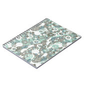 抽象芸術青茶色の花 ノートブック (左側)