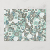 抽象芸術青茶色の花 ポストカード (正面)