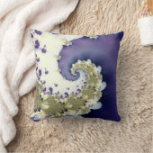 抽象芸術青金ゴールドらせんフラクタル クッション (ブランケット)