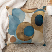 抽象芸術青銅、銅、青円 クッション (ブランケット)