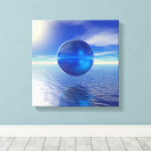 抽象芸術青 キャンバスプリント (インサイチュ (ウッドフロア))