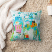 抽象芸術青 クッション (ブランケット)