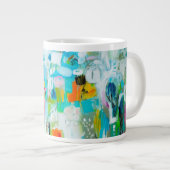 抽象芸術青 ジャンボコーヒーマグカップ (正面右)