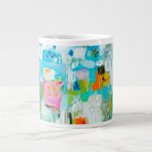 抽象芸術青 ジャンボコーヒーマグカップ (正面)