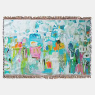 抽象芸術青 スローブランケット