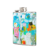 抽象芸術青 フラスク (左)