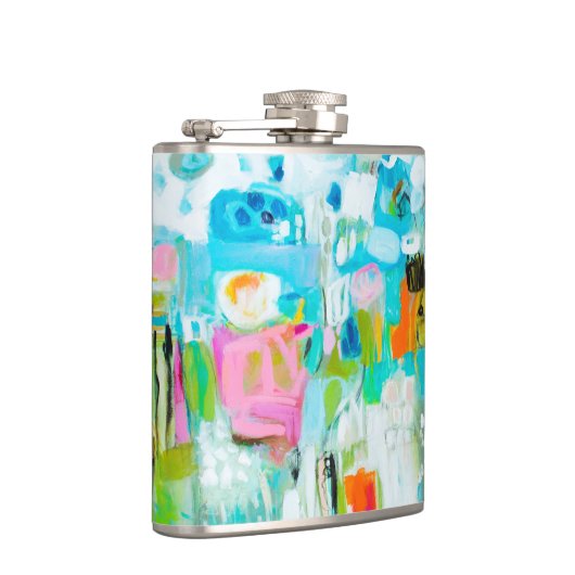 抽象芸術青 フラスク (右)