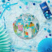 抽象芸術青 ペーパープレート (パーティー)