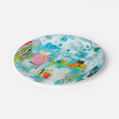 抽象芸術青 ペーパープレート (アングル)