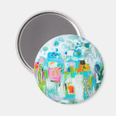 抽象芸術青 マグネット (正面/裏面)