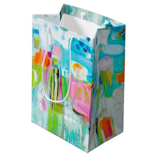 抽象芸術青 ミディアムペーパーバッグ (裏面アングル)