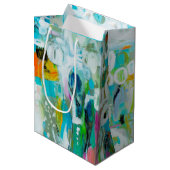 抽象芸術青 ミディアムペーパーバッグ (正面アングル)