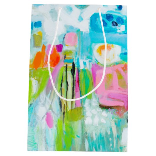 抽象芸術青 ミディアムペーパーバッグ (裏面)