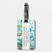 抽象芸術青 ラゲッジタグ (裏面縦)