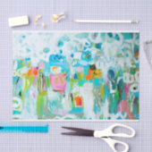 抽象芸術青 薄葉紙 (クラフト)