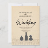 抽象芸術静止寿命 |ボホ結婚式招待状 招待状 (正面)