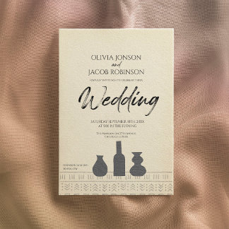 抽象芸術静止寿命 |ボホ結婚式招待状 招待状