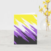 抽象芸術非バイナリプライドフラグ カード (黄色い花)