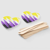 抽象芸術非バイナリプライドフラグ ハンドファン (組立なし)