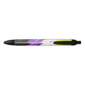 抽象芸術非バイナリプライドフラグ 黒ボールペン (裏面)