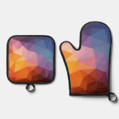 抽象芸術非対称三角形 鍋つかみ&鍋敷きセット (正面)